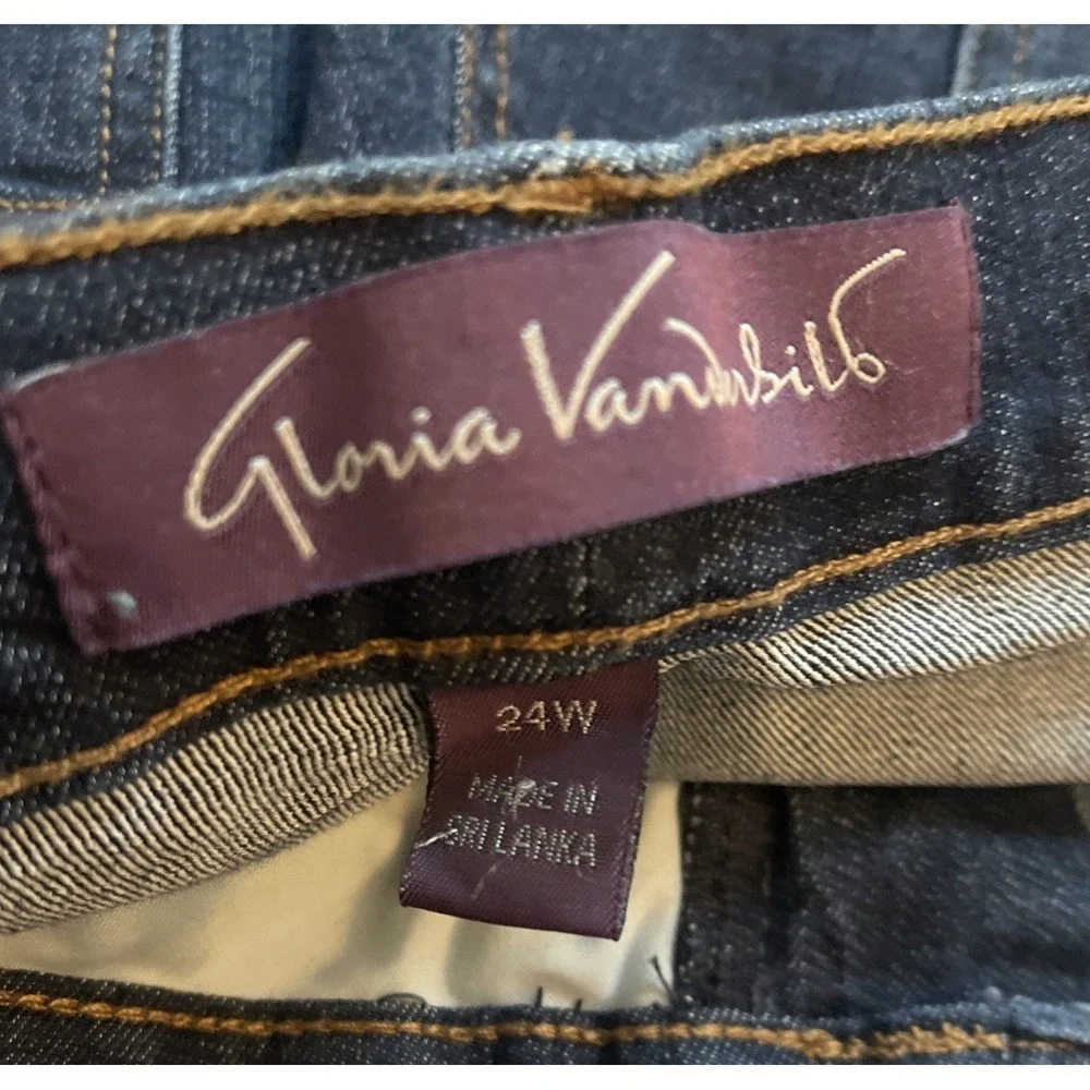 Gloria Vanderbilt Denim Jeans Amanda Blue Dark Wash Women's 24W Tapered Leg NWT